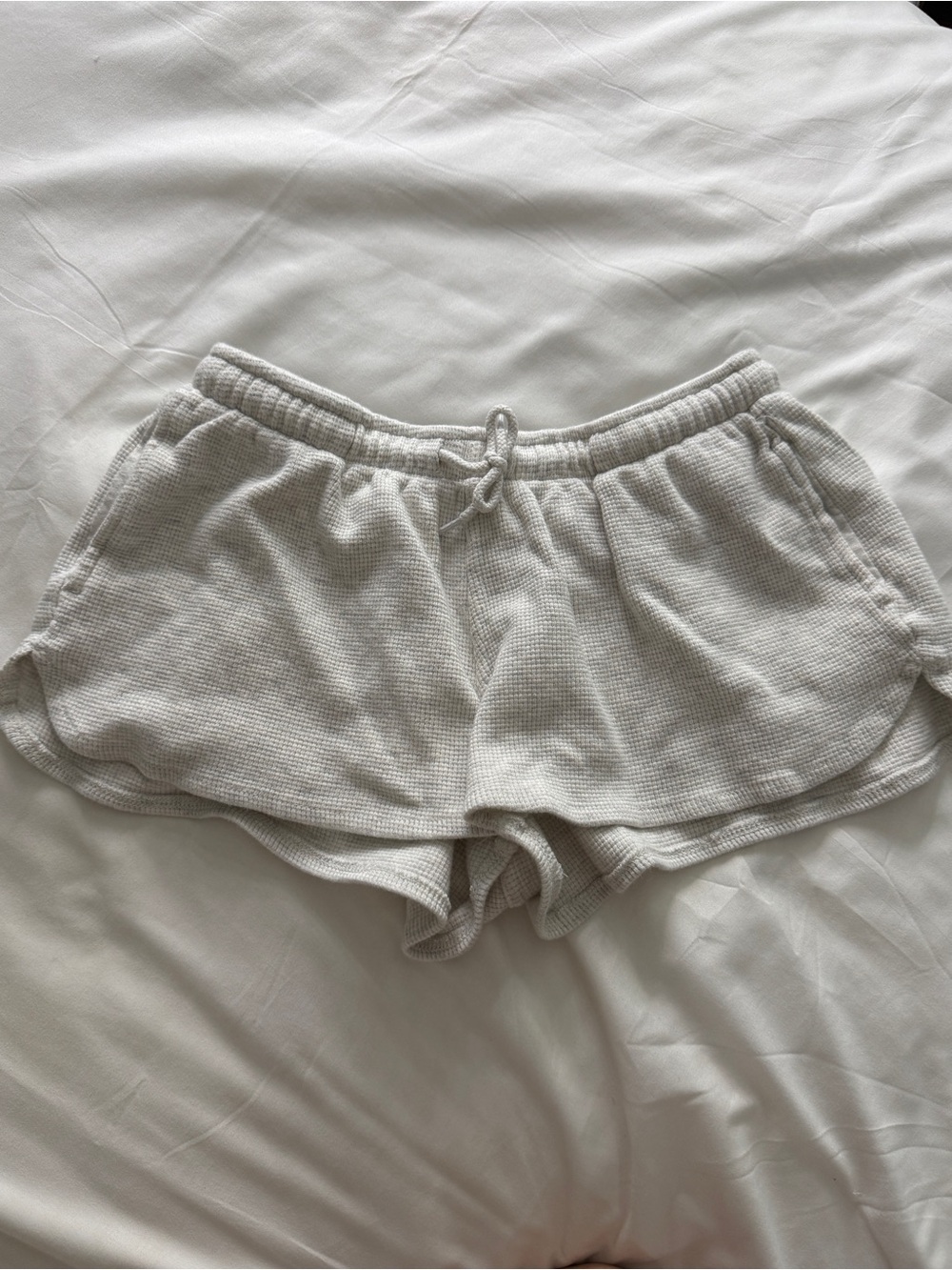 Brandy Melville Summer Thermal Shorts in Light Heather Gray